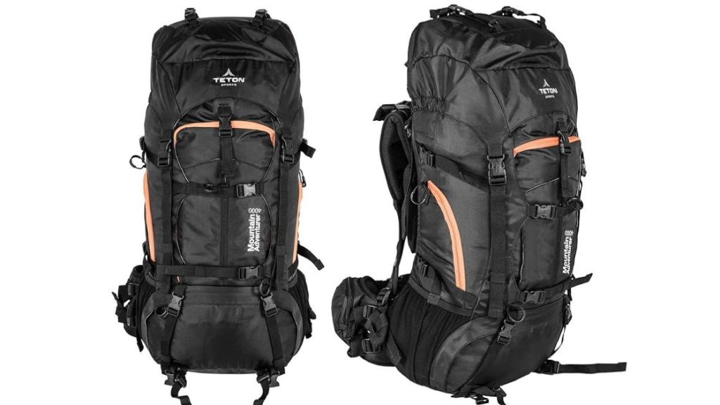 Front and back photo of TETON Mountain Adventurer. 1700 ratings on Amazon at an average of 4.6 stars for under $130.