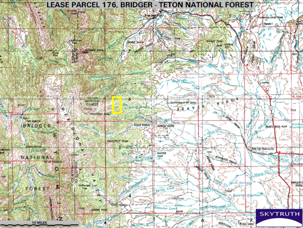 Eagle Prospect, Wyoming Range - Reference Map
USGS topographic base map showing the area of the Eagle Prospect.