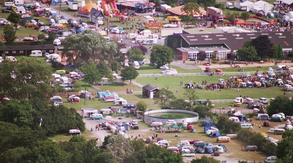 VanFest from the air showing this large festival that is the perfect place for newbies and experienced nomads to build up their van community.