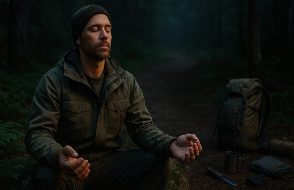 A camper demonstrates the box breathing technique.